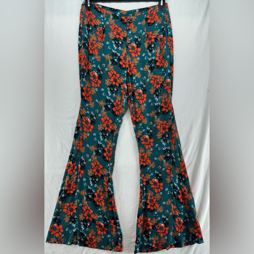 Free People Women’s Small Can't Take‎ My Eyes Off Of You Floral Flare Pants Boho